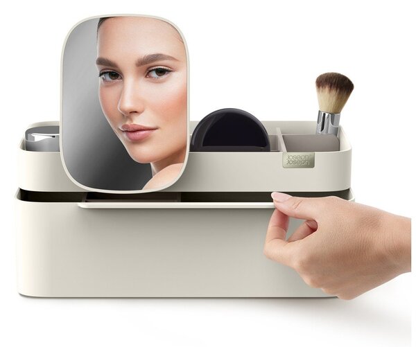 Organizer da bagno beige in plastica per cosmetici Viva – Joseph Joseph