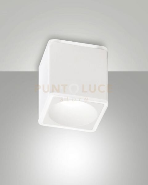 Coiba plafoniera quadrata bianca led 13w 3000k 848 + 486lm 2 luci