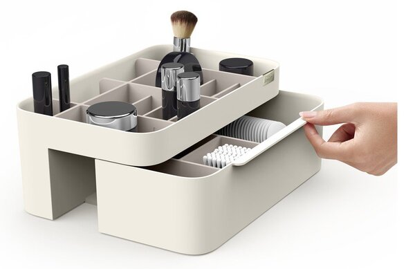 Organizer da bagno beige in plastica per cosmetici Viva – Joseph Joseph