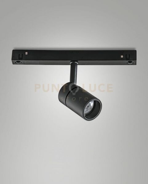 Ermes spot 2700k 500lm 6w 48v per sistema binario nero 16°on/off