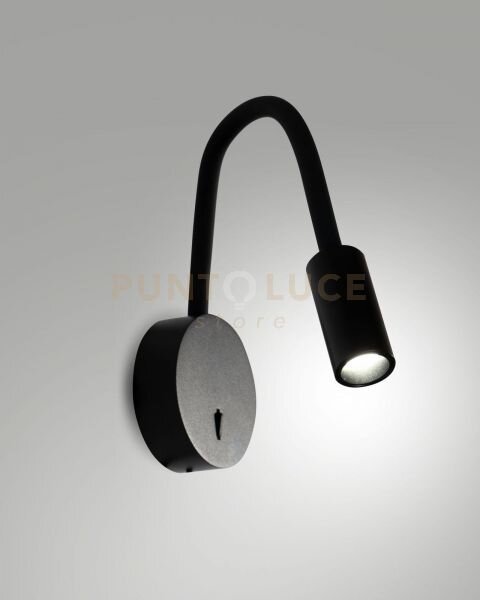 Flux applique nero orientabile e flessibile a led 3000k 374lm 3,1w
