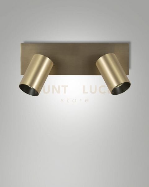 Flores spot 2 luci ottone satinato orientabile attacco gu10