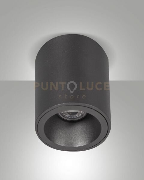 Guamo plafoniera tonda nera 1 luce attacco gu10 d.9cm