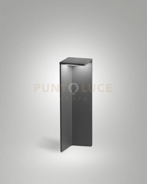 Fold paletto solar grigio scuro con pannello solare crepuscolare co