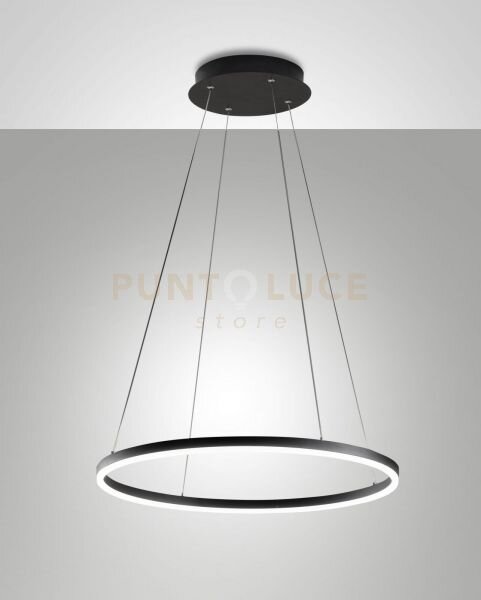 Leo sospensione nera a led 36w 3000k 3780lm d.60cm on/off