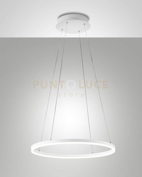 Leo sospensione bianca a led 36w 3000k 3780lm d.60cm on/off