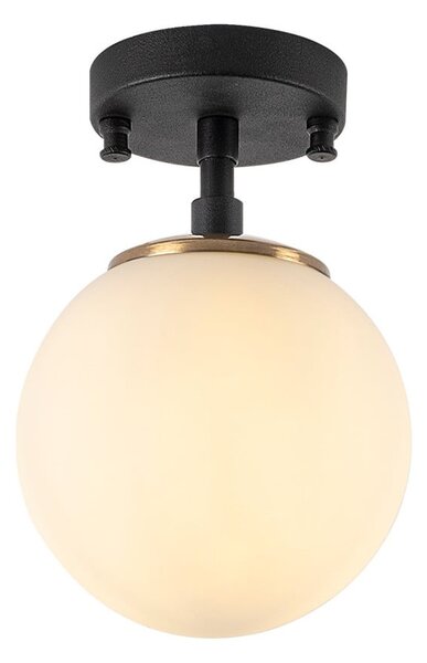 Plafoniera bianca e nera con paralume in vetro ø 15 cm Atmaca – Opviq lights