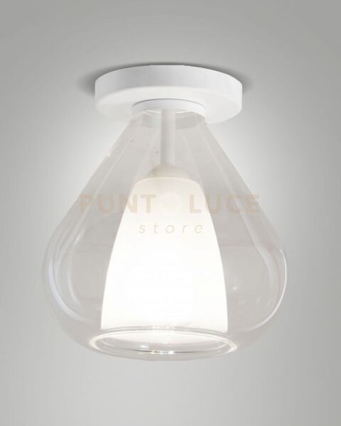 Lila plafoniera 1 luce trasparente in vetro con struttura in metall