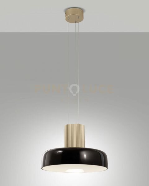 Lunar sospensione nera 1 luce a led cct 2700k - 3000k - 4000k- 26w 