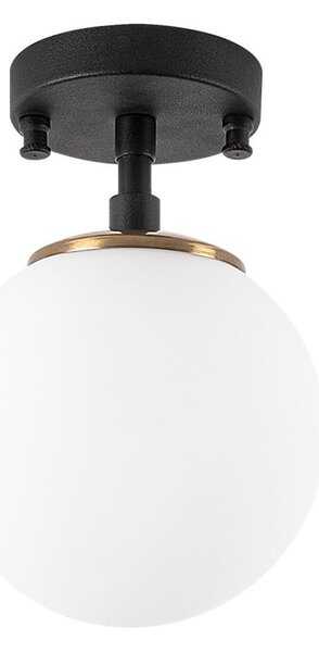 Plafoniera bianca e nera con paralume in vetro ø 15 cm Atmaca – Opviq lights