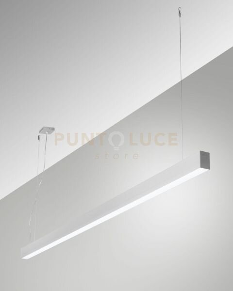 Millet sospensione alluminio 3000k 3380lm 23w opale on/off ip40 100cm