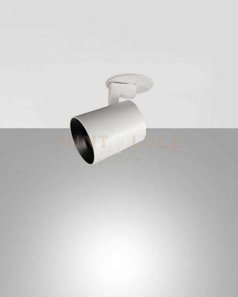 Modo incasso spot bianco 1 luce alluminio spazzolato orientabile 
