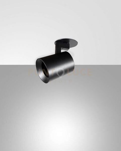 Modo incasso spot nero 1 luce alluminio spazzolato orientabile att