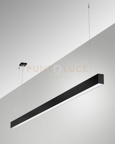 Millet sospensione nera 3000k 3380lm 23w prismatic on/off ip40 100cm