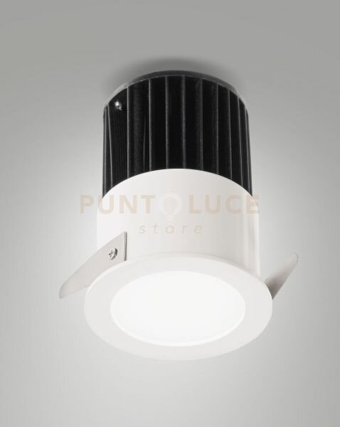 Nasca faretto incasso tondo bianco d.6,2cm c/driv 12w 3000k 1150lm