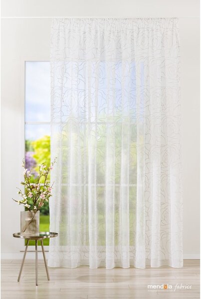 Tenda sottile bianca/grigia 140x245 cm Amanda – Mendola Fabrics
