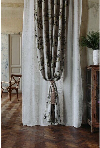 Tenda sottile bianca/grigia 140x245 cm Amanda – Mendola Fabrics