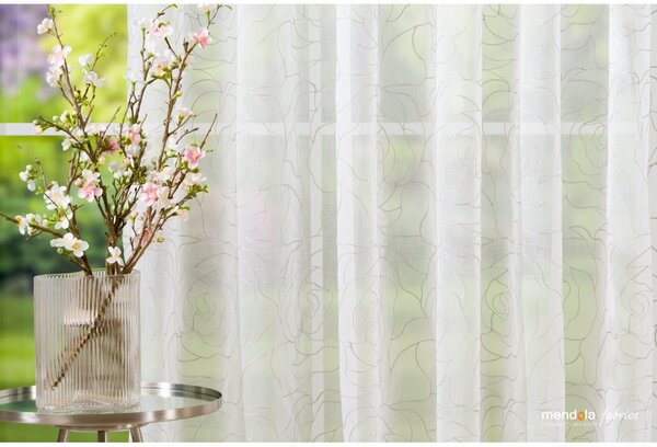 Tenda sottile bianca/grigia 140x245 cm Amanda – Mendola Fabrics