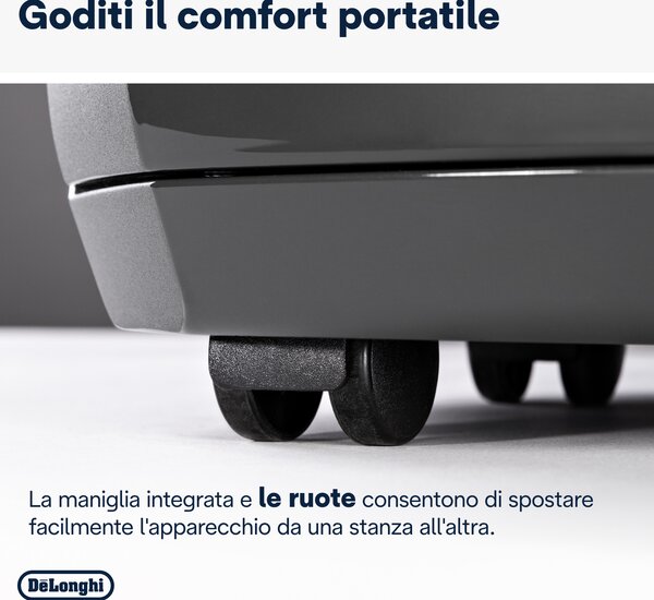 De Longhi Deumidificatore Portatile per la casa muffa 21 Litri In 24 Ore Tanica 5 Litri Wi-Fi Gas R290 con Timer Integrato colore Nero - DDSX220WFA