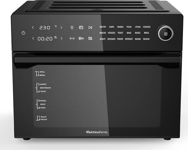 Melchioni Friggitrice ad Aria Capacit 30 Litri Potenza 1800 Watt con Display Touch e Timer - 118340032
