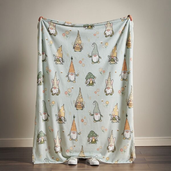 Coperta verde chiaro in micropile a tema pasquale 130x170 cm Spring Gonks – Catherine Lansfield