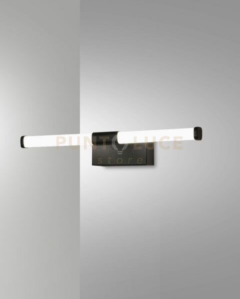 Ago applique nero da specchio a led 3000k - 8w - 480 lm l.33,5cm ip44