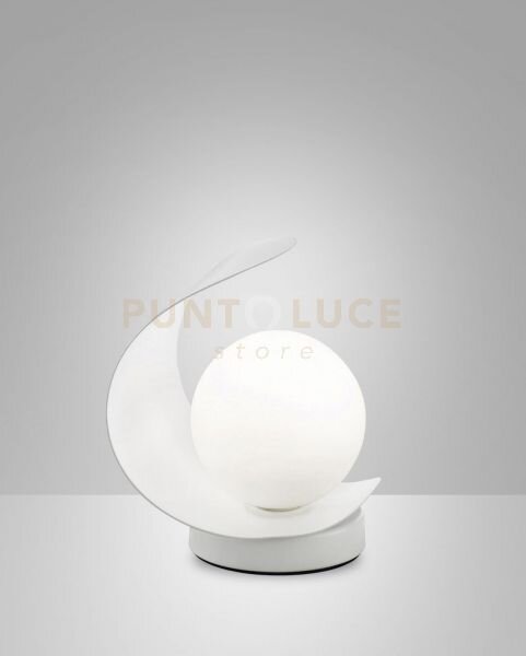 Adria da tavolo bianca 1 luce a led 3000k - 6w - 540 lm in metallo