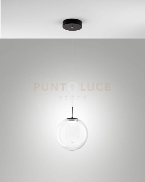 Ariel sospensione 1 luce traspararente goccia d.25cm a led cct 2700