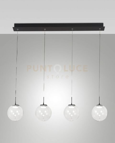 Ariel sospensione trasparente/ goccia 4 luci lineari a led cct 2700