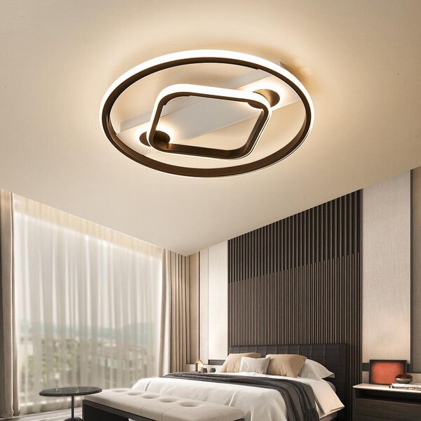 Plafoniera LED Plafoniera SX8769WB con telecomando Colore della luce/luminosità regolabile dimmerabile Struttura in metallo laccato nero Plafoniera LED per camera da letto