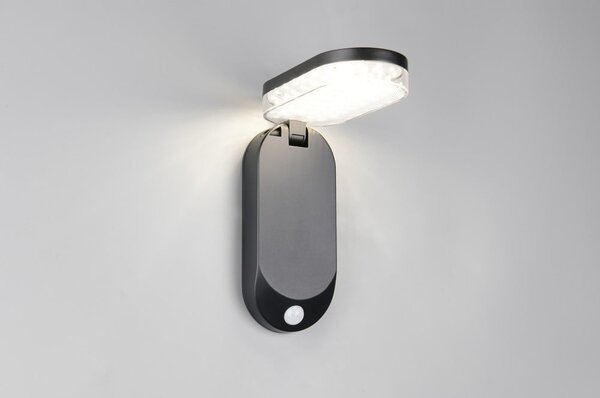 Illuminazione esterna LED con alimentazione a pannelli solari con sensore di movimento da parete (altezza totale 26 cm) Lagoas – Reality
