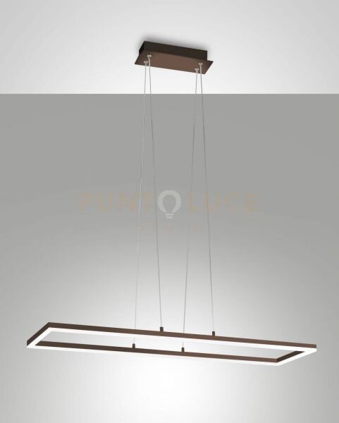 Bard sospensione corten l.92x32cm a led 3000k - 52w - 5180 lm dimme