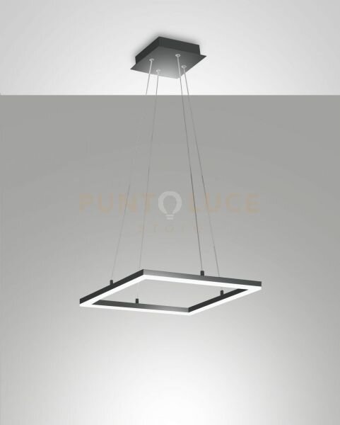 Bard sospensione antracite l.42x42cm a led 3000k - 39w - 3880 lm d