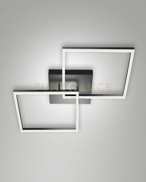 Bard plafoniera antracite nw l.65x65cm a led 4000k - 52w - 5400 l