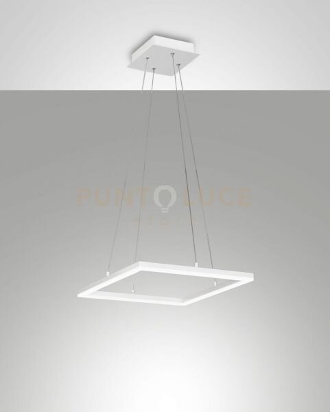 Bard sospensione bianca l.42x42cm a led 3000k - 39w - 3880 lm dimme