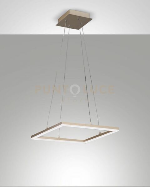 Bard sospensione oro opaco l.42x42cm a led 3000k - 39w - 3880 lm d