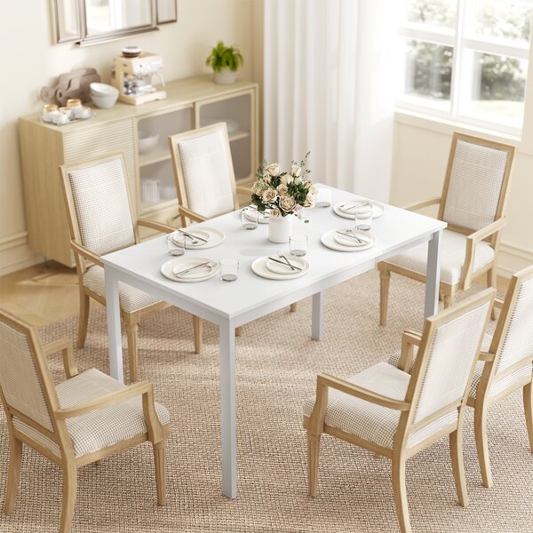 Tavolo da Pranzo Allungabile 80-120x70x74 cm Rettangolare Salvaspazio in MDF Bianco