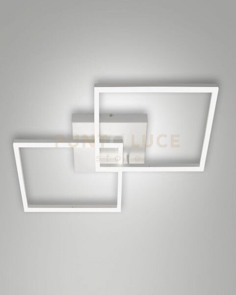 Bard plafoniera bianca nw l.65x65cm a led 4000k - 52w - 5400 lm di