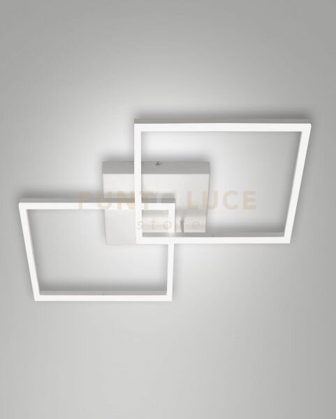 Bard plafoniera bianca l.65x65cm 2 luci a led 3000k - 52w - 5180 