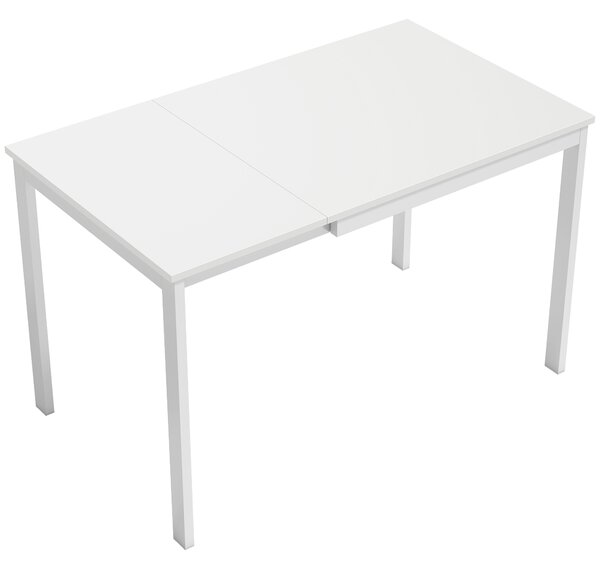 HOMCOM Tavolo da Pranzo Allungabile Rettangolare Salvaspazio, 80-120cm, Bianco | Aosom Italy