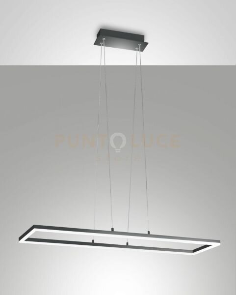 Bard sospensione antracite l.92x32cm a led 3000k - 52w - 5180 lm di