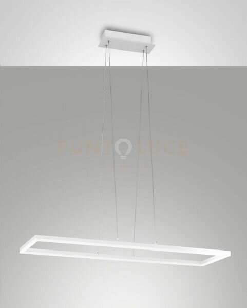 Bard sospensione bianca l.92x32cm a led 3000k - 52w - 5180 lm dimme