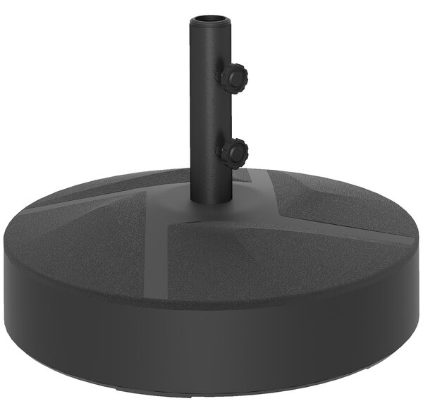Outsunny Base per Ombrellone Riempibile con Acqua 25kg/Sabbia a 30 kg, per Pali di Ombrelloni da Ø36/38/48 mm, Nero | Aosom Italy
