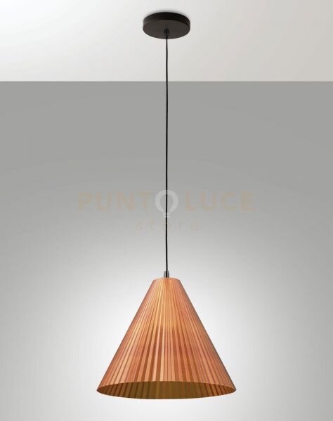 Cone sospensione arancio 1 luce attacco e27 in metallo e plastica r