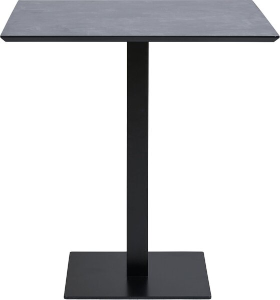 Tavolino in melamina in pietra scura con struttura in metallo nero 70 x 70 x 75 cm