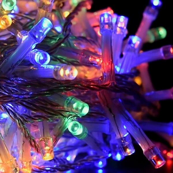 Catena di luci 25 metri da 500 Led Multicolore con cavo trasparente Wisdom