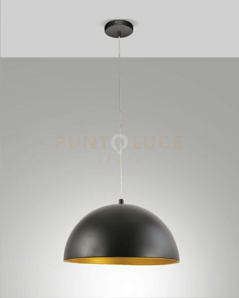 Dingle sospensione nera d.40cm in metallo 1 luce attacco e27
