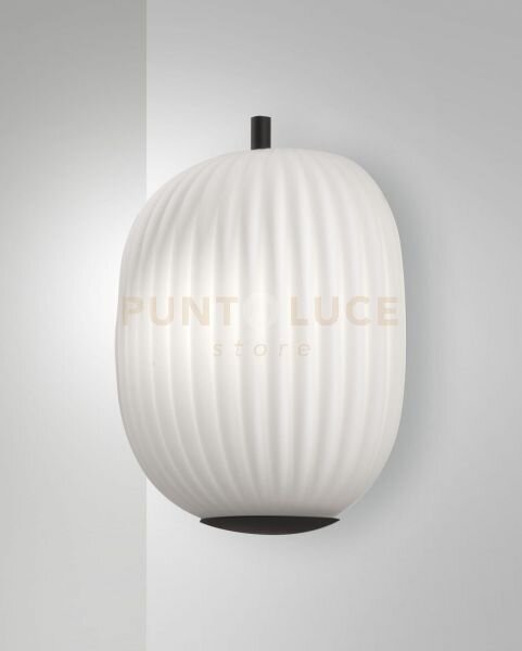 Domizia applique in vetro soffiato e metallo nera 1 luce attacco e27