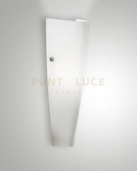 Dedalo applique bianca in vetro soffiato e metallo 1 luce attacco e