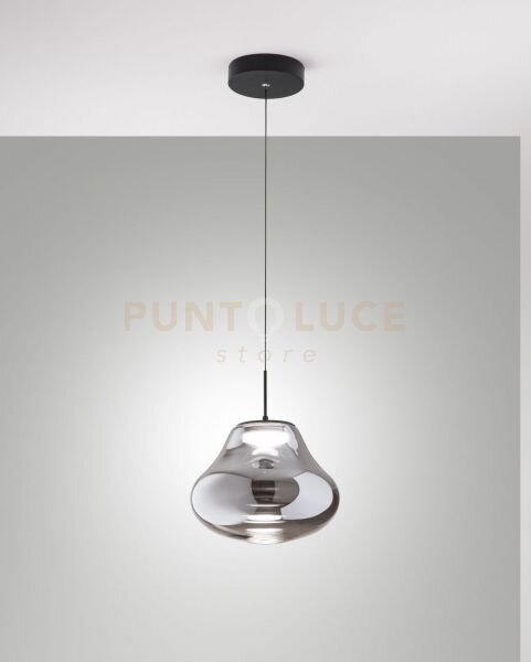 Deva sospensione 1 luce fume' a led cct 2700k - 3000k - 4000k- 14w 